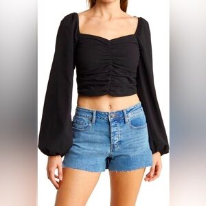 Sophie Rue Black Long Sleeve CropTop